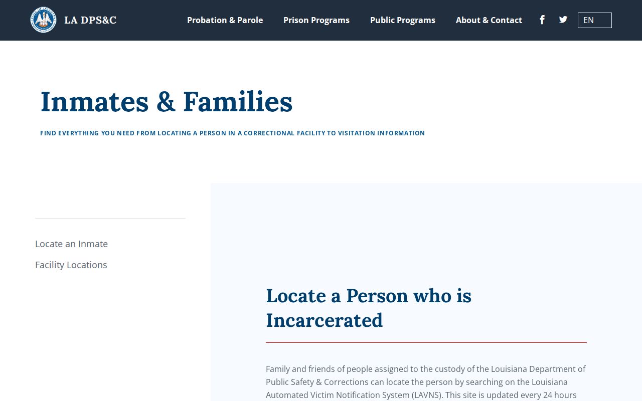 Louisiana offender information for St. Helena Parish release records